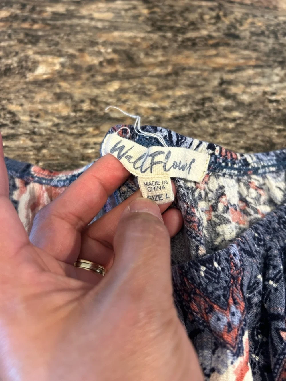 Wallflower Navy and Pink Floral Peasant Shorts